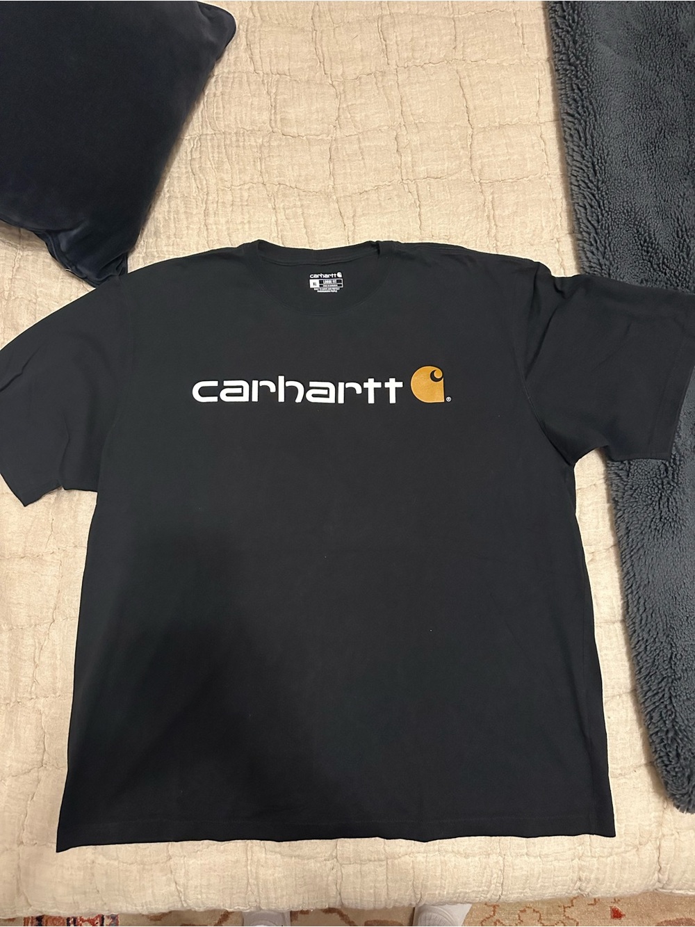 Carhartt Black Short-Sleeve Tee with Gold Logo